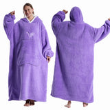 Extra Long Hooded Wearable Blanket