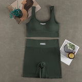 Women’s Deep-V Seamless Yoga Set | USA-Made Premium Workout Suit