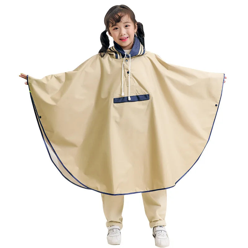 Kids' Cloak-Style Waterproof Poncho Raincoat