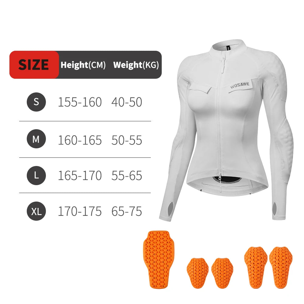 WOSAWE Women Motorcycle Jacket Downhill Motocross Motorbike Reflective Summer Biker Riding Clothing Apparel