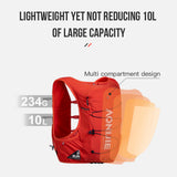 AONIJIE C9116 Unisex 10L Sports Running Backpack Lightweight Off-Road Hydration Pack for Hiking Off-road Cycling Race Marath
