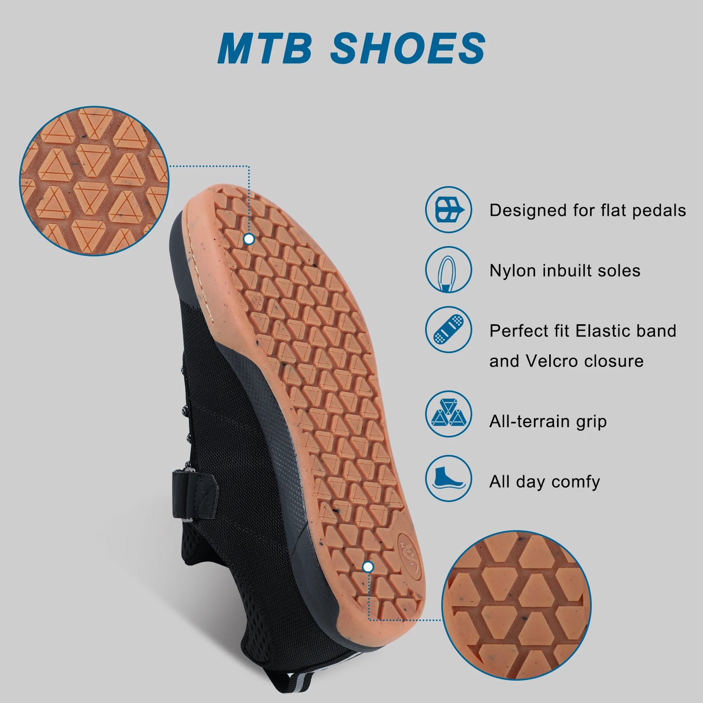 SANDUGO Men's Mountain Bike Shoes  Lightweight, Waterproof, Breathable MTB Shoes