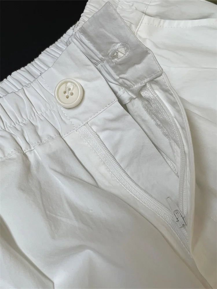 Women’s High-Waist Cotton Wide-Leg Pants