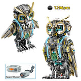 FUNXINEE 1296Pcs Motorized Owl Bricks Advanced Building Challenge Light Glowing Eyes Kinetic Motion MOC Display Collectible Gift