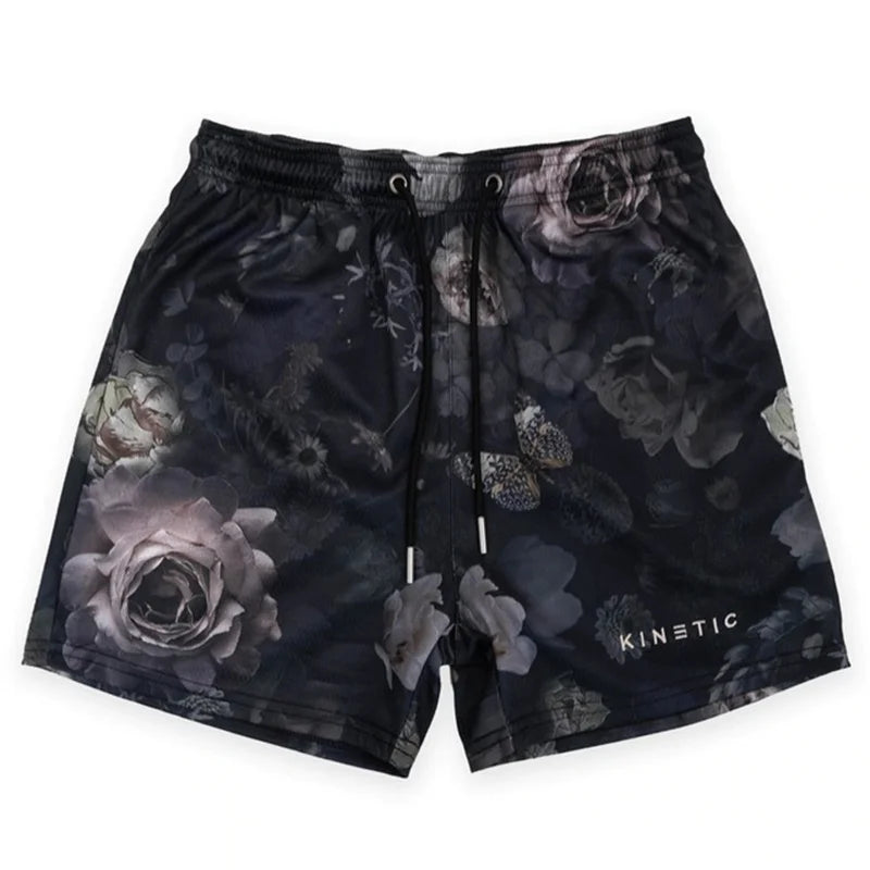 Rose Embroidered Hip Hop Shorts