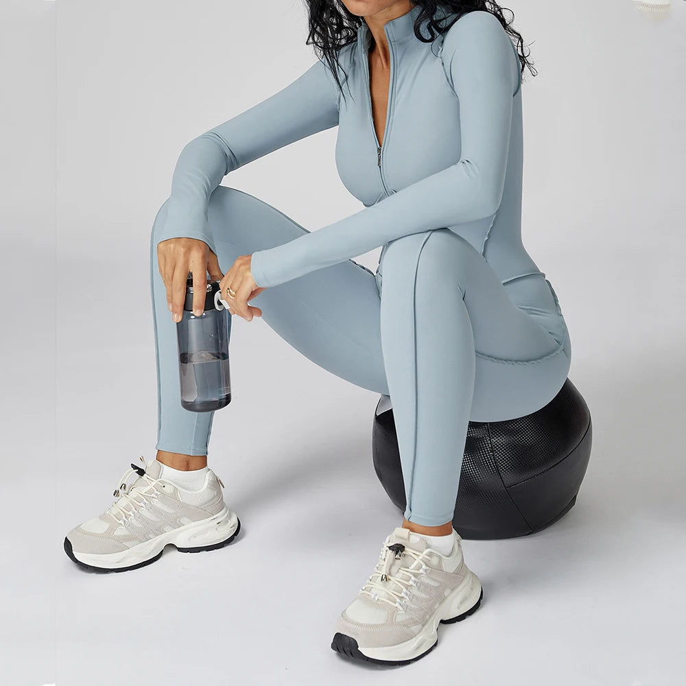 Long-Sleeved Performance Yoga Bodysuit