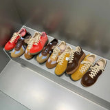 MORAZORA 20 Colors Ins New Genuine Suede Leather Women Flats Lace Up Colors Spring Summer Flat Shoes Casual Sneakers Footwear