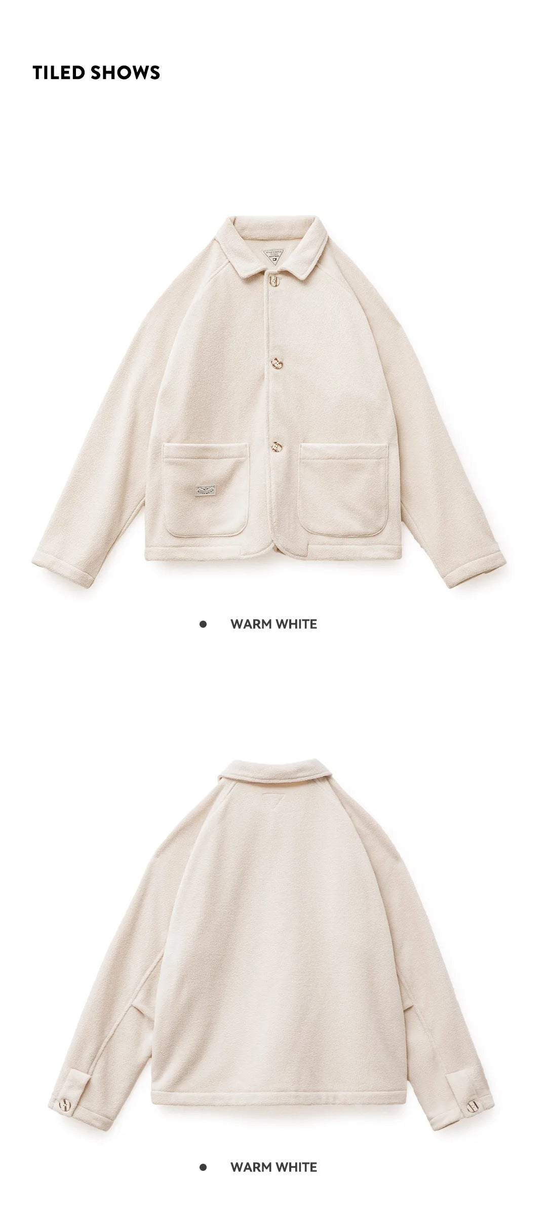 Maden Women's Fleece Lapel Warm Jacket 290gsm Single-breasted Solid Color Casual TOPs Coat for Autumn Winter Outwear