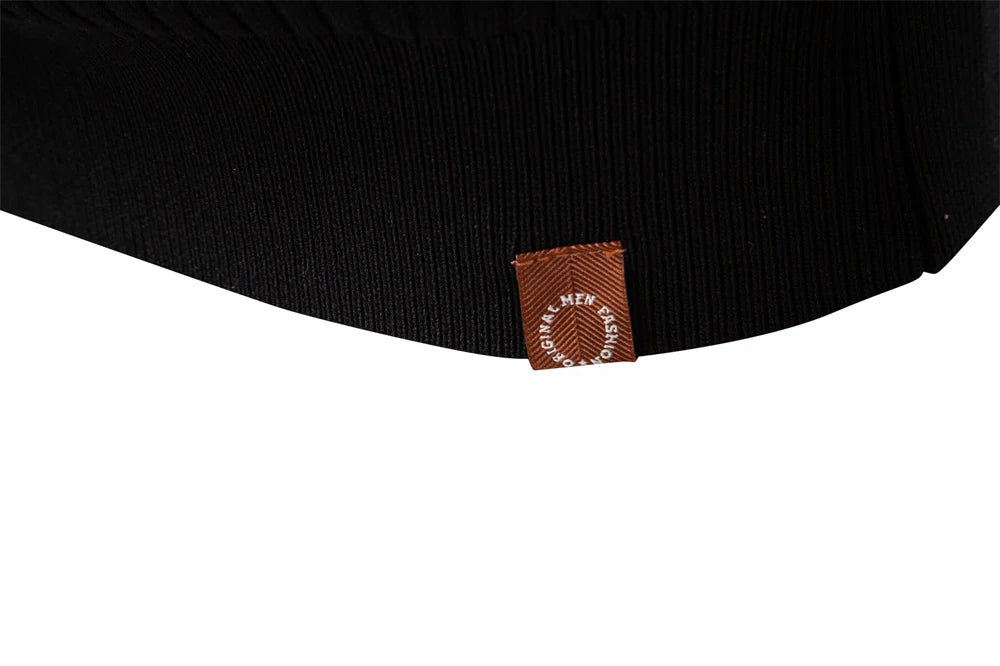 AIOPESON Ribbed Stripe Polo Shirt – Men's Long Sleeve