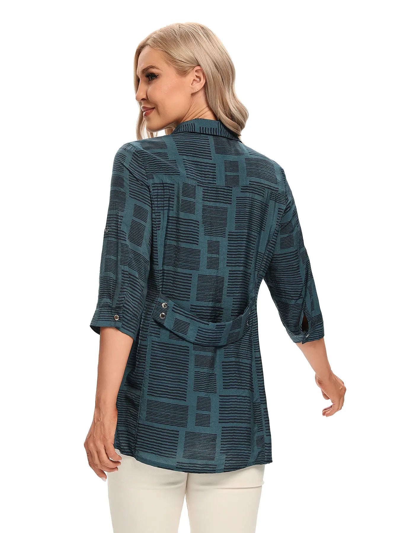 Unisex Plaid Loose-Fit Open-Front Casual Shirt