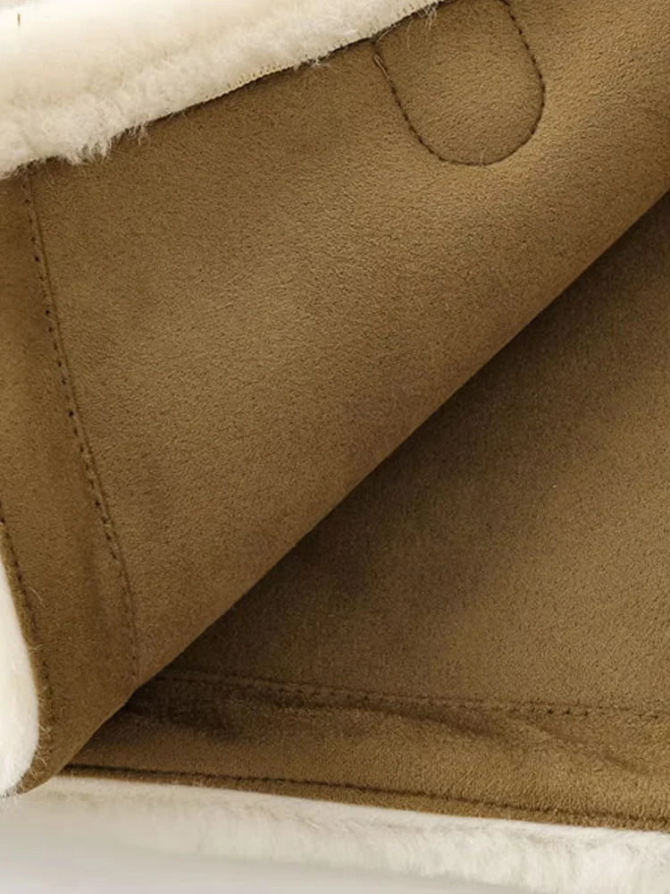 Elegant Faux Fur Toggle Coat