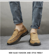 Men Leather Casual Shoes Breathable Loafers Men Sneakers New Male Comfortable Leather Flat Footwear Sneakers Men Shoes