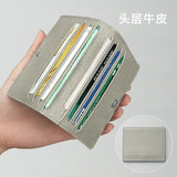 Ultra Thin Genuine Leather Card Holder 8 Slots Mini Wallet Slim Credit Card Case for Men Women