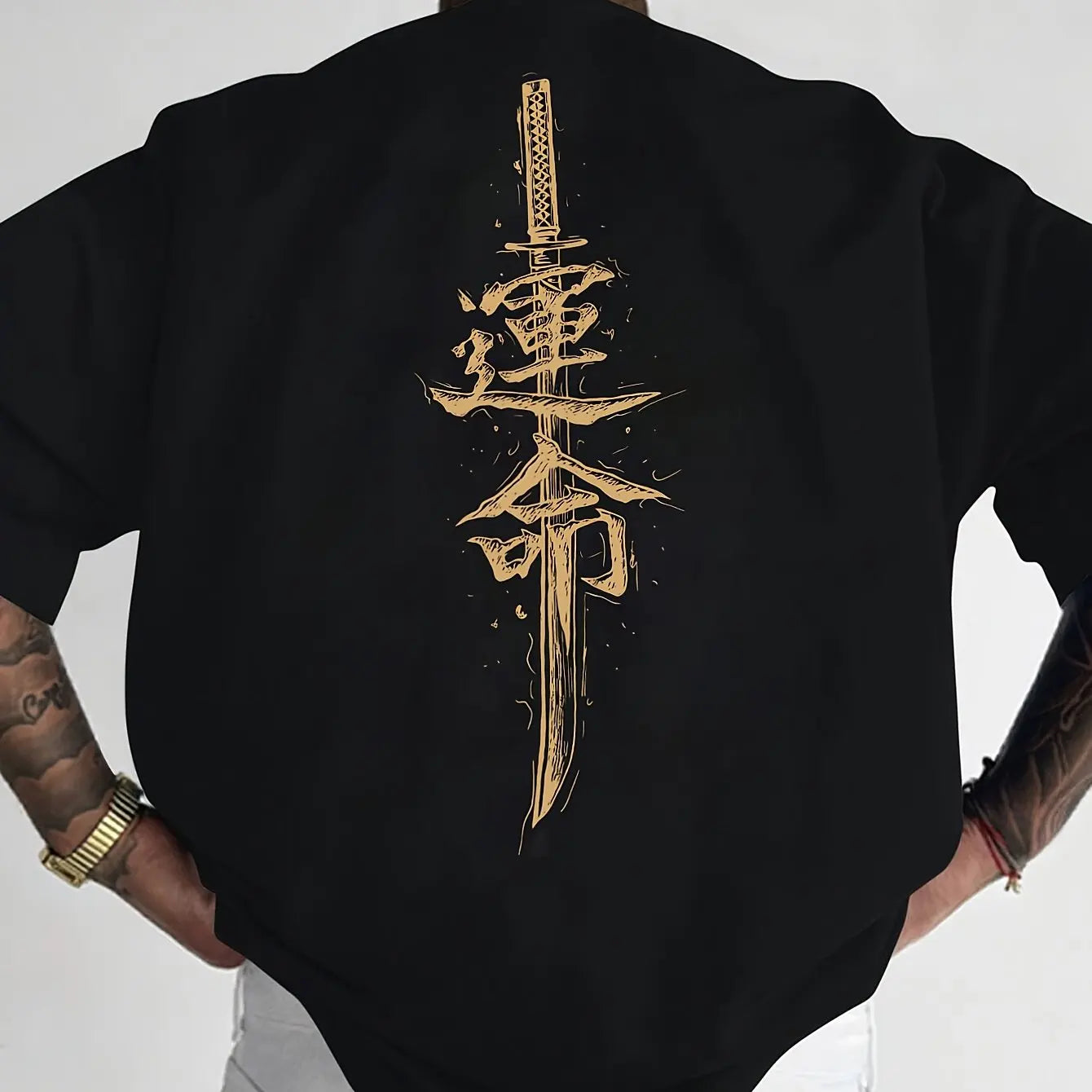 Men's Japanese Samurai Printed Pure Cotton T-Shirt