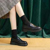 AIYUQI Women's Suede Square-Heel Loafers | British Style