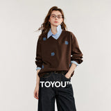 Women's Floral Embroidered Layered-Look Sweatshirt