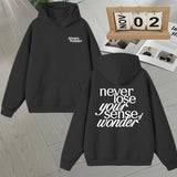 2025 Thai Drama The Secret of Us Autumn Winter Hoodie Always Wonder Letter Print Pullover Trendy Long sleeve Fleece Sweatshirts