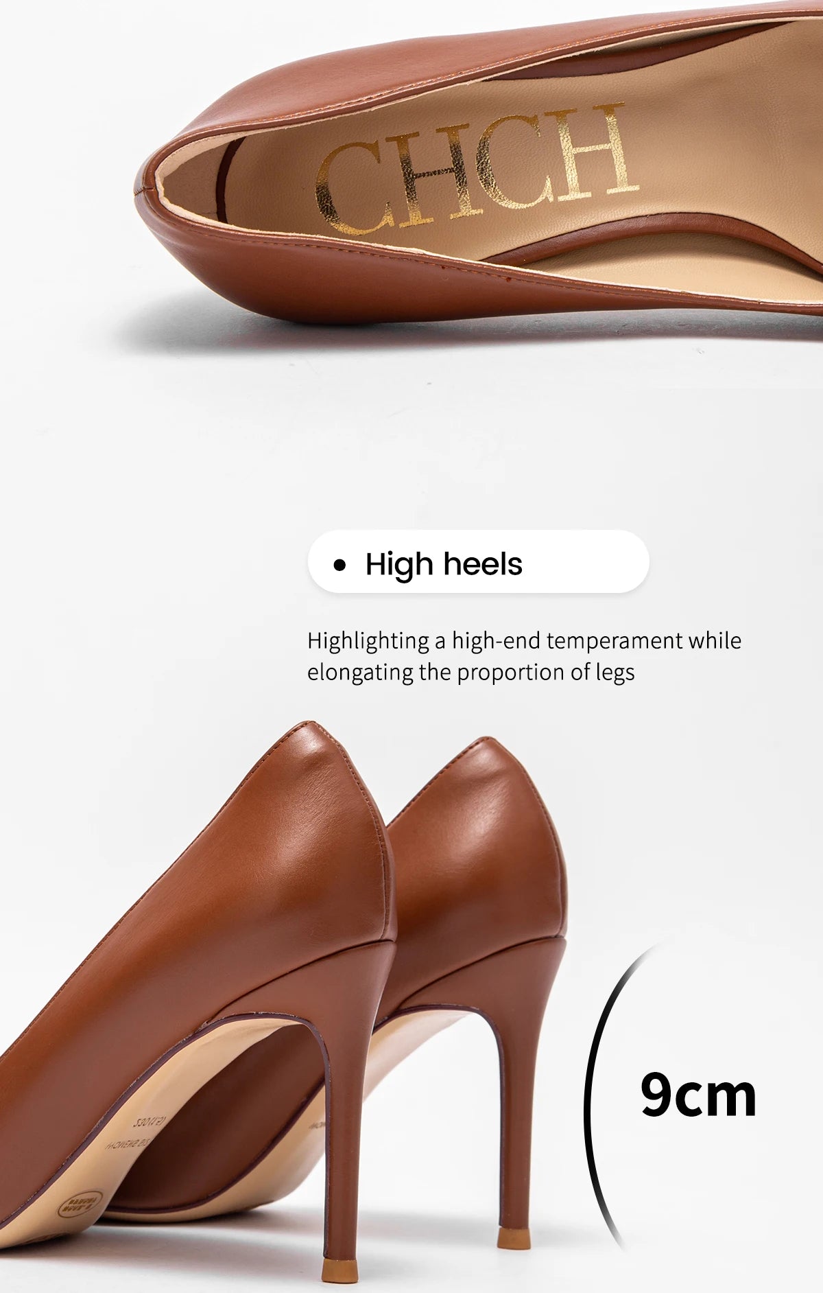 CHCH Women's Pointed Toe Ankle Strap Platform Heels
