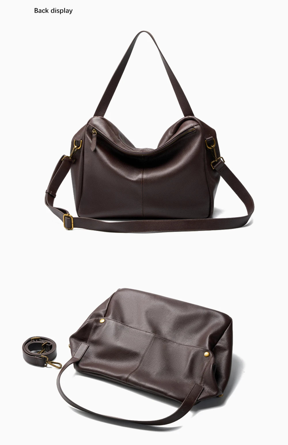 Zency Large Capacity Shoulder Bag Purse Genuine Leather Women's Work Tote Bag Handbag Shopper Bag Pocket For A4 ipad Crossbody