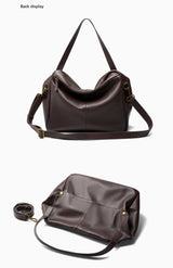 Zency Large Capacity Shoulder Bag Purse Genuine Leather Women's Work Tote Bag Handbag Shopper Bag Pocket For A4 ipad Crossbody