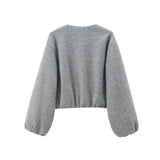 HXAO Cropped Bomber Jacket – Women's Soft Zip-Up Coat