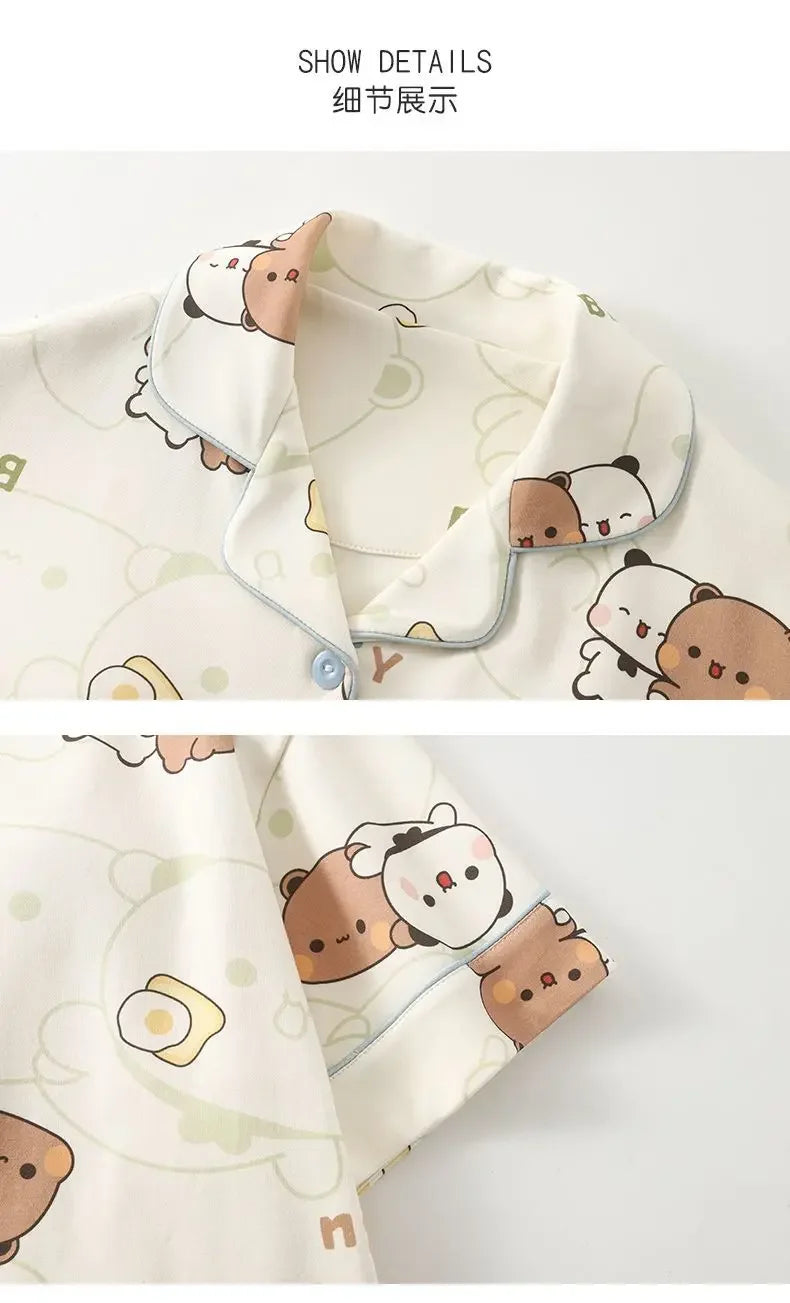 Bubu Dudu Unisex Flannel Pajama Set – Soft Cotton Sleepwear & Loungewear