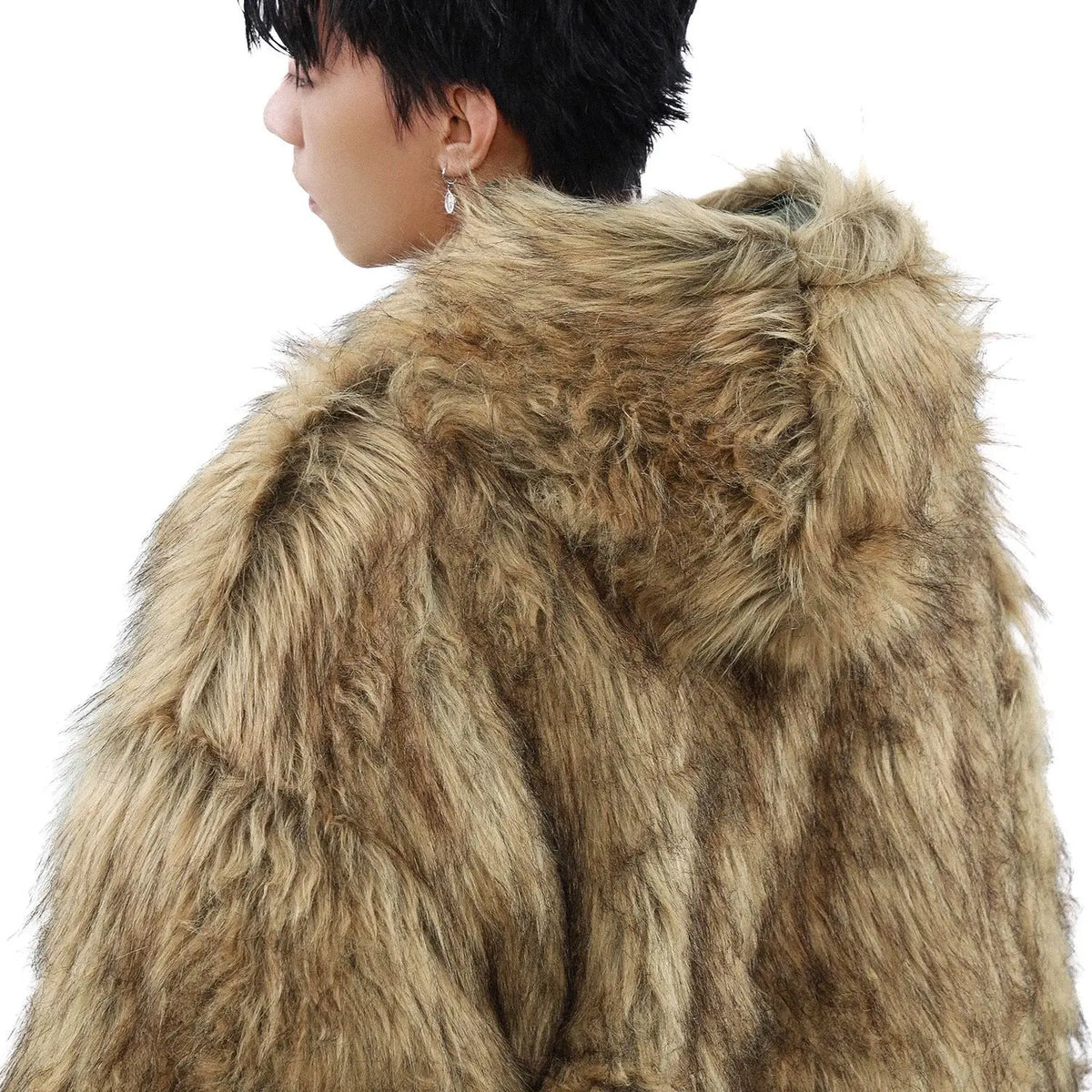 Men's Hooded Faux Fur Winter Jacket