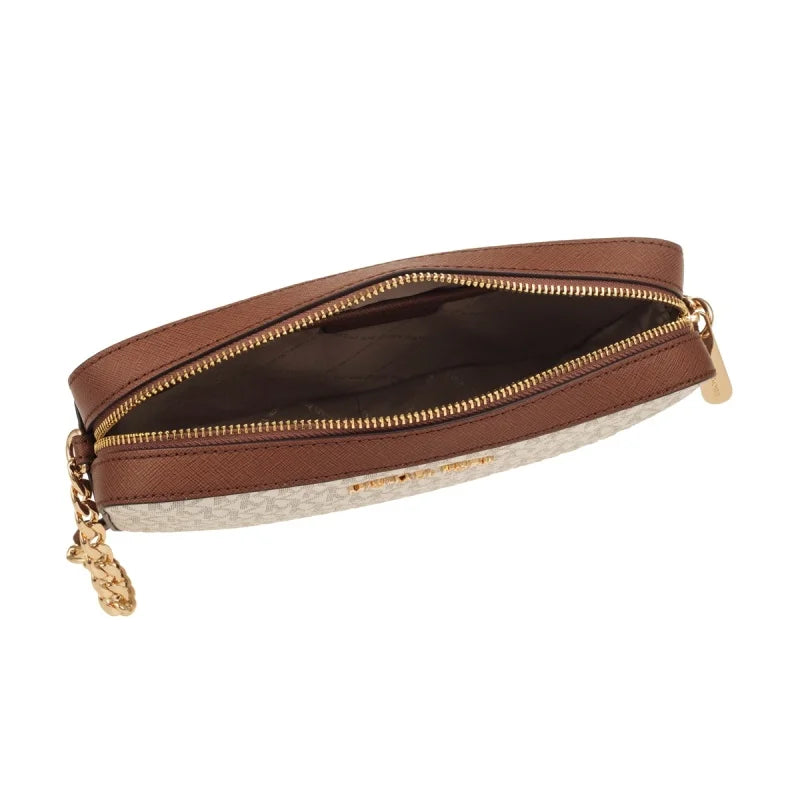 Michael Kors Ole Jet Set Item Large Women'S Pvc With Leather Single Shoulder Crossbody Bag Small Square