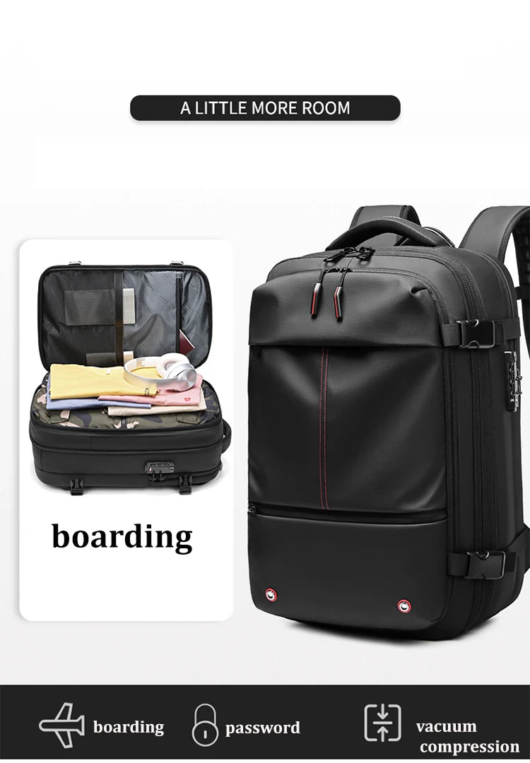 Vacuum Compression Travel Backpack – 17" Laptop & Adventure Ready