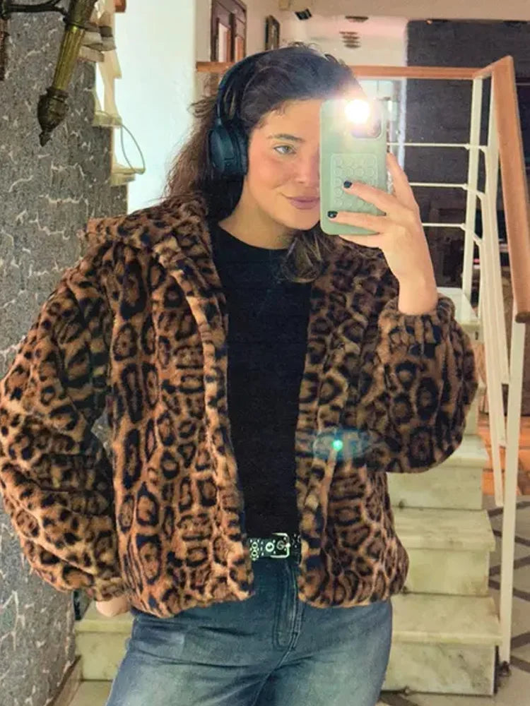 Leopard Print Casual Cardigan