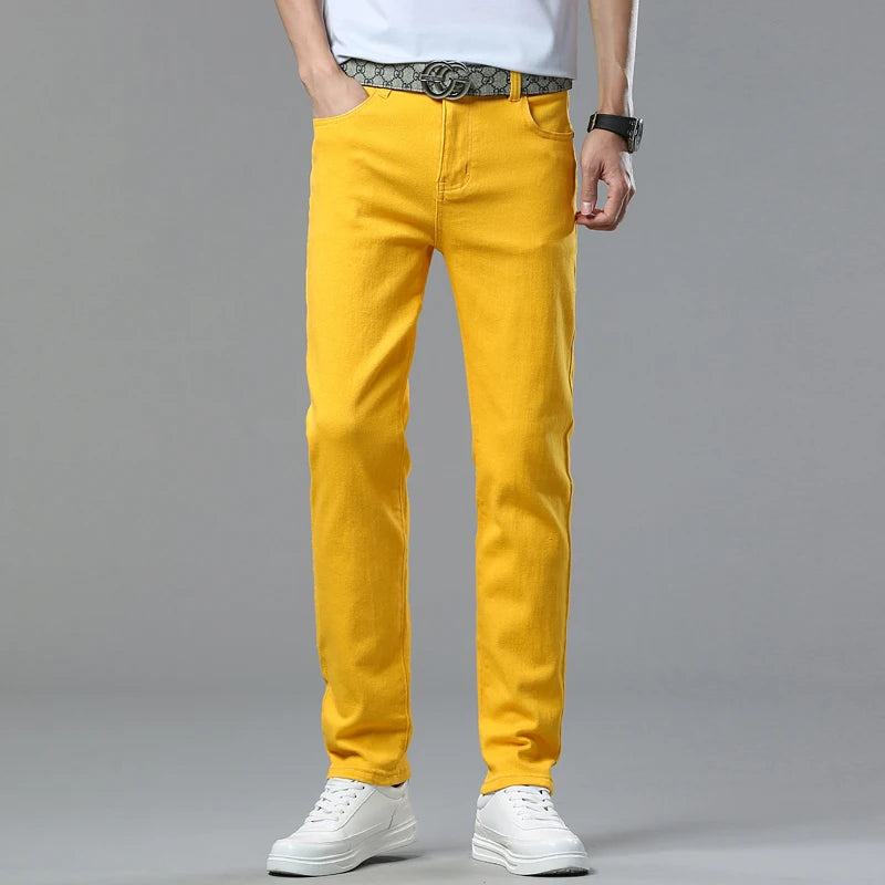 Men's Elastic Colorful Straight-Fit Jeans | Spring Autumn