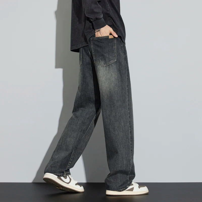 Men's Fleece-Lined Wide-Leg Jeans – Winter Warmth