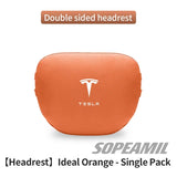 Car Double-Sided Suede Leather Headrest Neck Support Pillow Seat Waist Cushion Tesla Cybertruck Model 3 Model Y Model S Model X