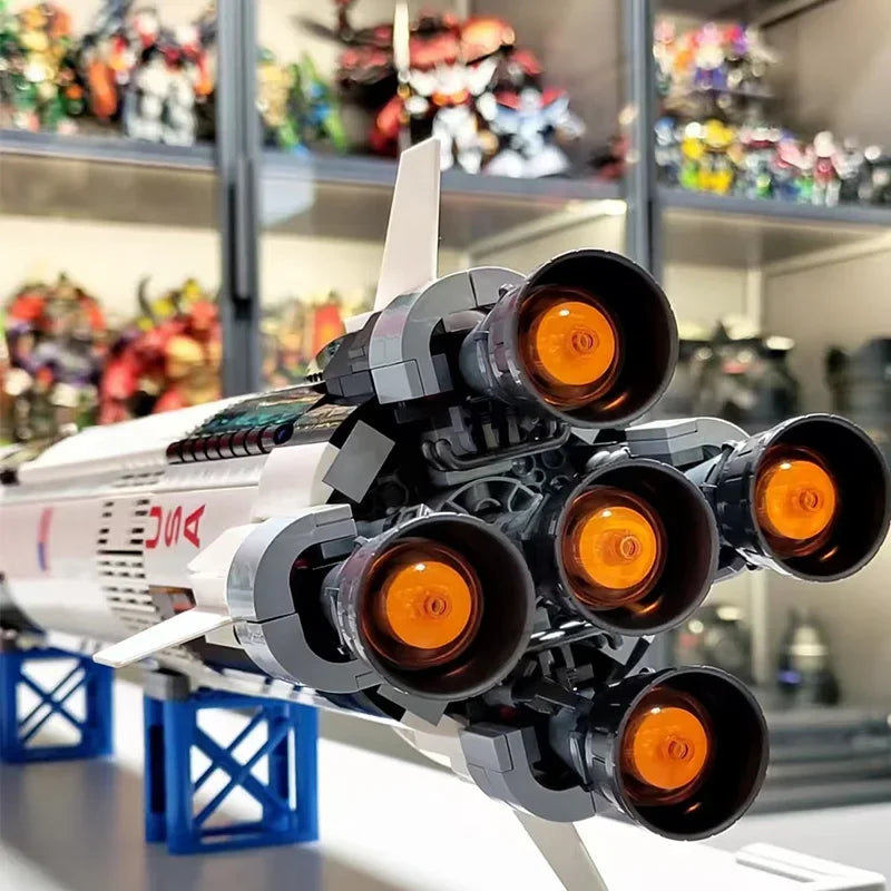 In Stock Apollo Saturn V Building Blocks Space Rocket Building Blocks Children's Toys Decoration Birthday Christmas Gifts