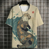 Japanese Samurai Cat Men's Anime T-Shirt – Summer 3D Print Tee