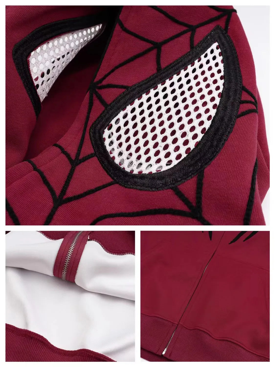 Oversized Y2K Spider Zip-Up Hoodie