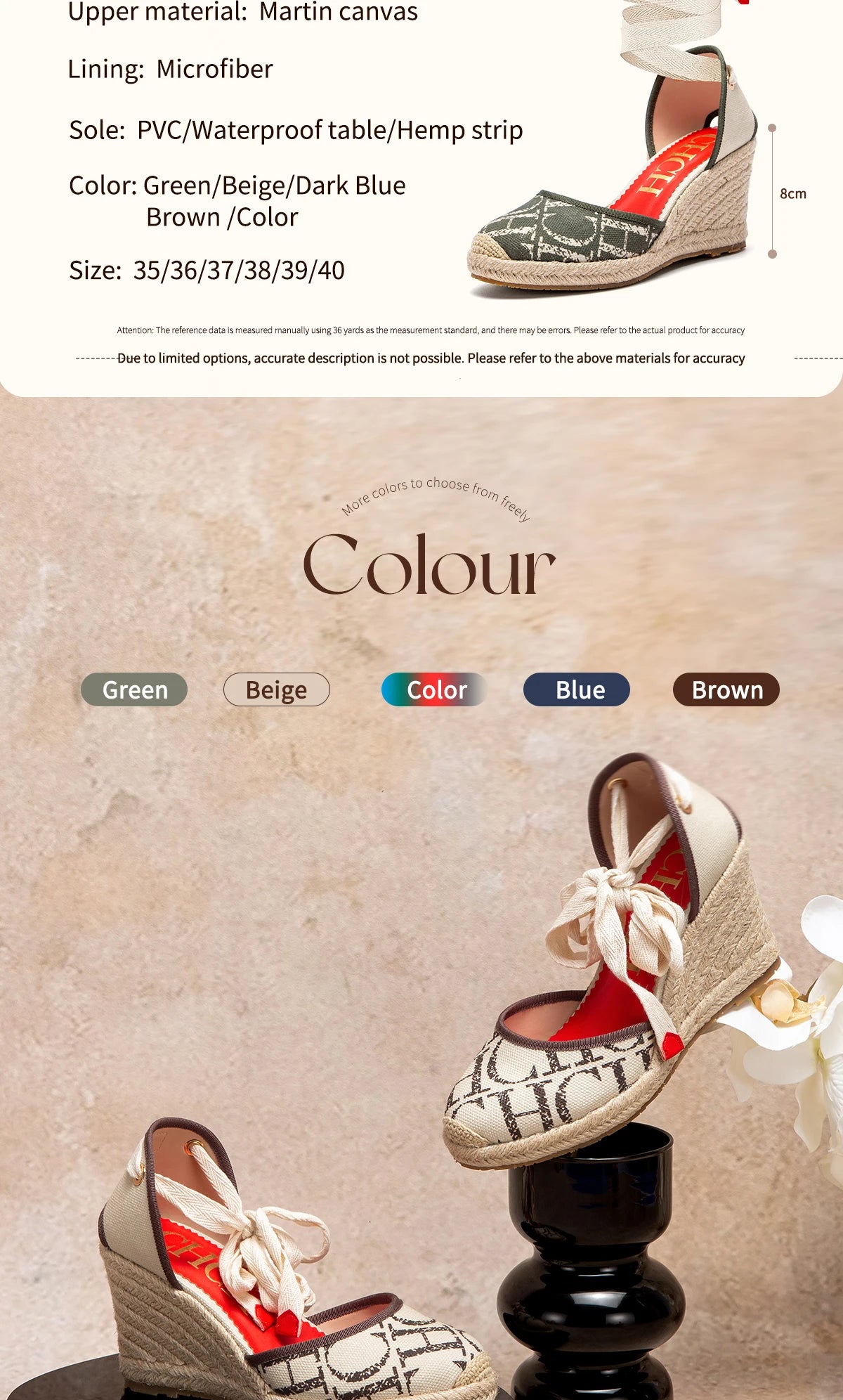 Women's Espadrille Wedge Sandals – Ankle Strap Lace-Up