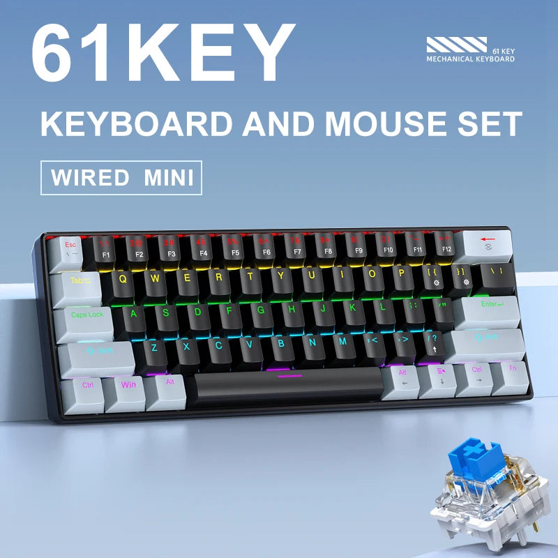 APAYADO K61 Mini Mechanical Keyboard – RGB 61-Key