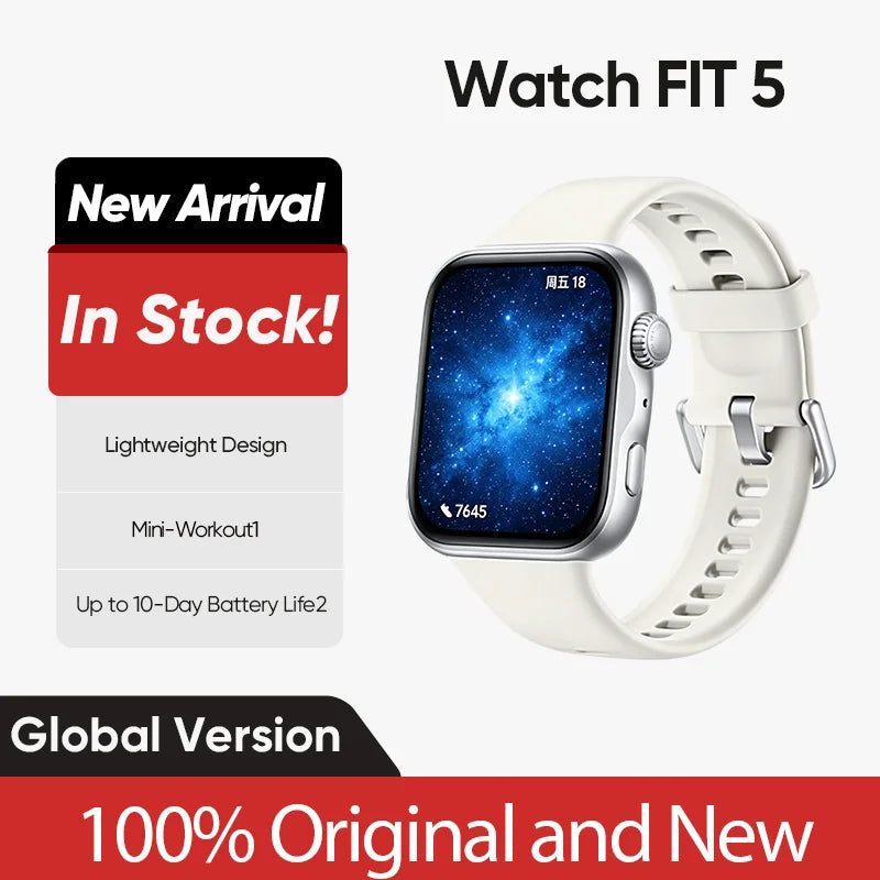 Global Version HUAWEI Watch FIT 5 Smartwatch compatible with iOS and Android 10 Day Battery Life Heart Rate Sleep Monitor GPS