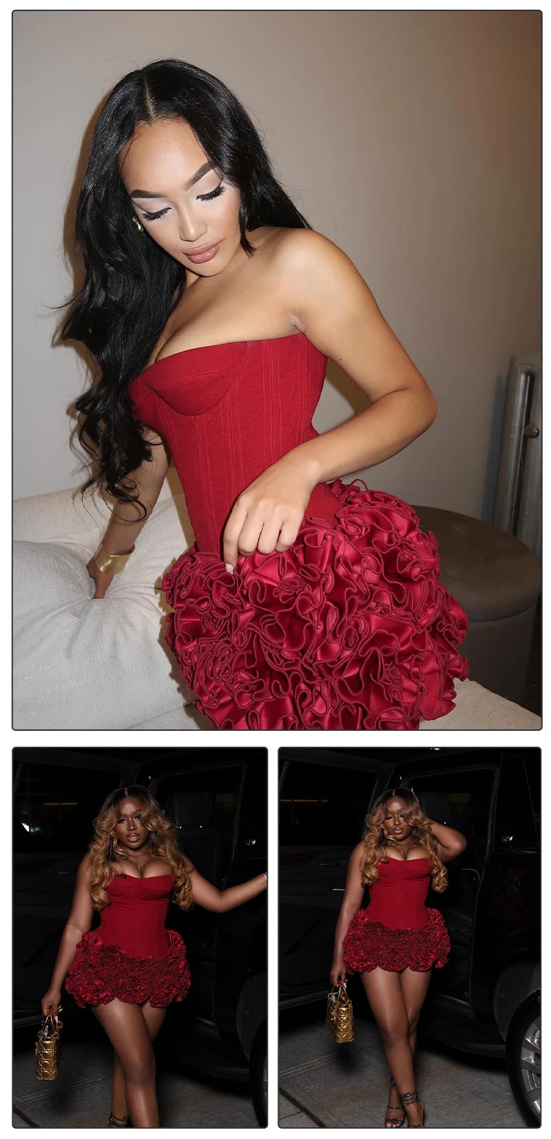 Structured Floral Mini Party Dress