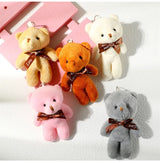 50pcs Plush Teddy Bear Dolls Cute Small Bear Pendent Animal Stuffed Toys For Girl Bag Pendent Keychain Kids Party Gift Wholesale