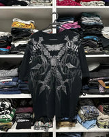 Y2K Grunge Oversized Skull Graphic Tee