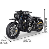 538PCS 1:8 Motorcycle Building Blocks Sets Racing Retro Motorbike Technical DIY Table Decor Toys Birthday Christmas Gifts