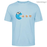 Mens Cotton Funny NomNom-Cookie Adventure Graphic T Shirt on Unisex Street Casual Style Tee for Men and Women