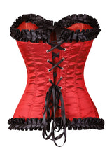 Contrast Ruffled Corset Tube Top