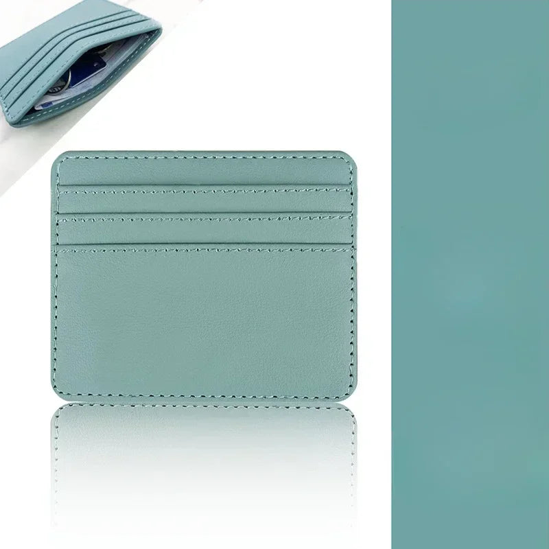 1Pc Pu Leather ID Card Holder Candy Color Bank Credit Card Box Multi Slot Slim Wallet for Women Men Business Card Cover