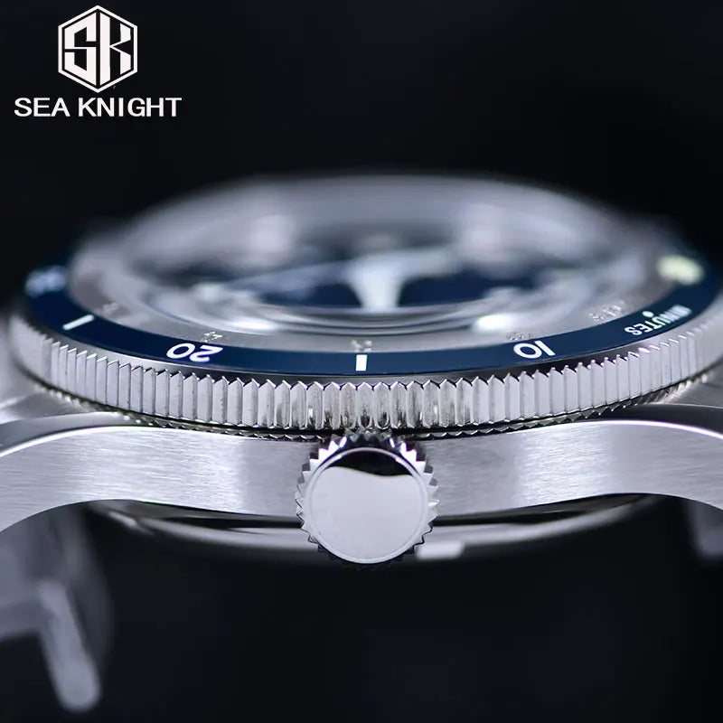 SEA KNIGHT Men NH35A Automatic Watch 200M Waterproof C3 Luminous 316L Steel Mesh Belt Sapphire Crystal Mechanical Diving Watch