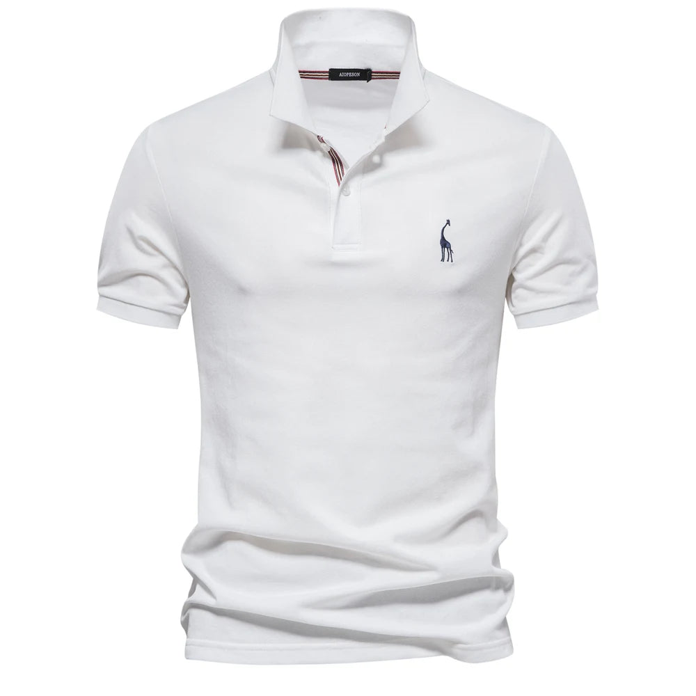Men's Cotton Polo Shirt – Solid Colors, Relaxed Fit