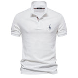 Men's Cotton Polo Shirt – Solid Colors, Relaxed Fit