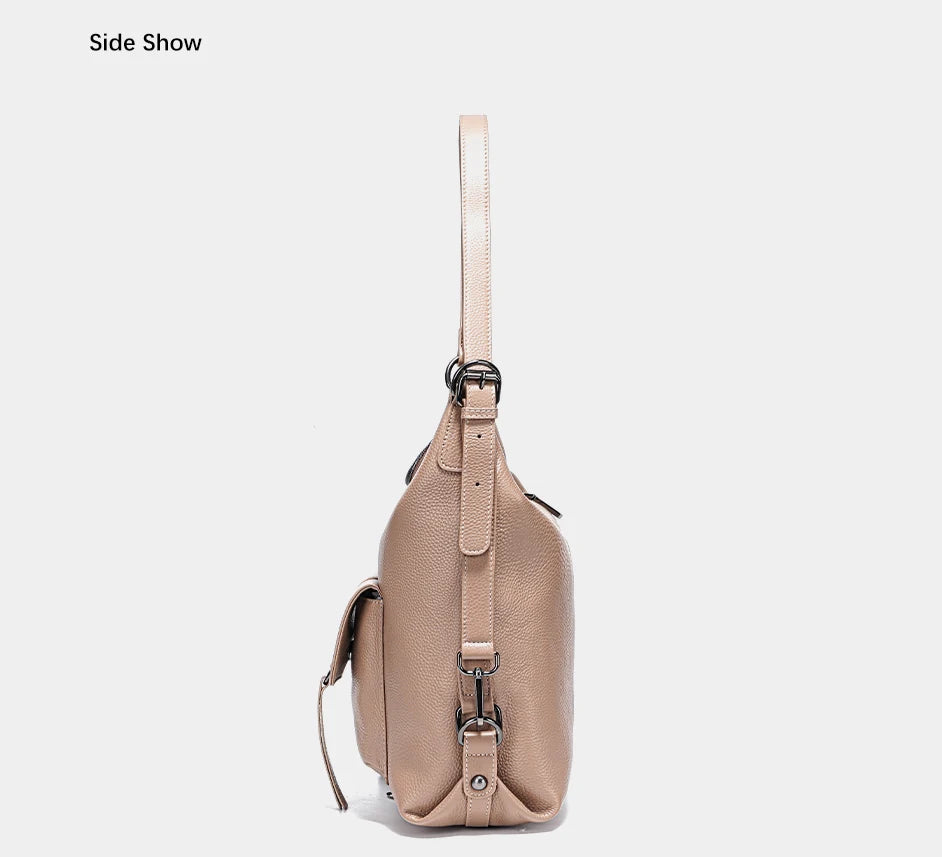 Zency Fashion Women Shoulder Bag 100% Genuine Leather Large Capacity Handbag Multifunction Use Satchel Crossbody Messenger Purse